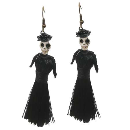 Earrings with Lady Sugar Skull